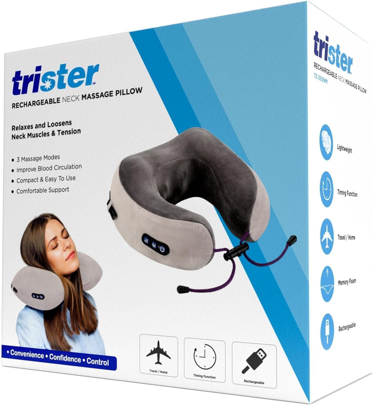 بالش ماساژور شارژی گردن Trister مدل TS-593NM