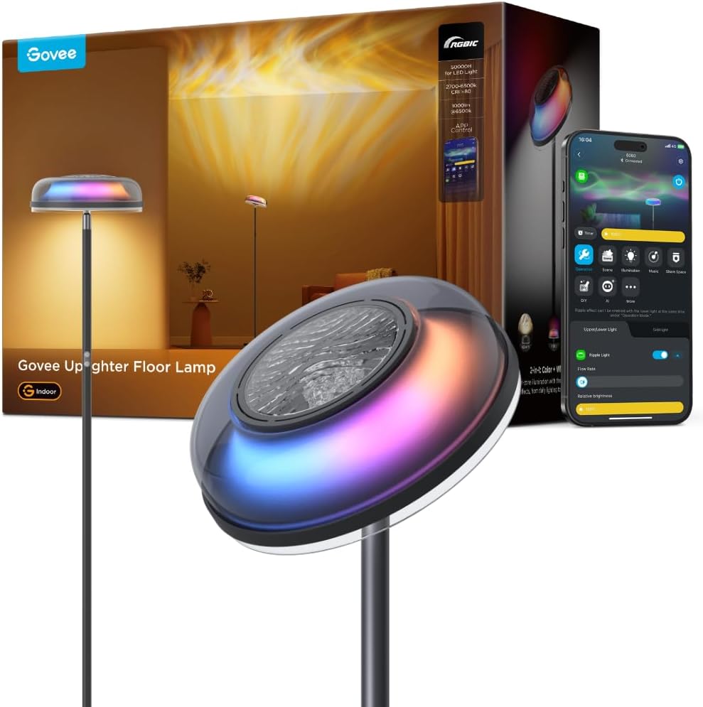 چراغ ایستاده Govee Uplighter با بیش از 80 حالت نوری سازگار با Alexa